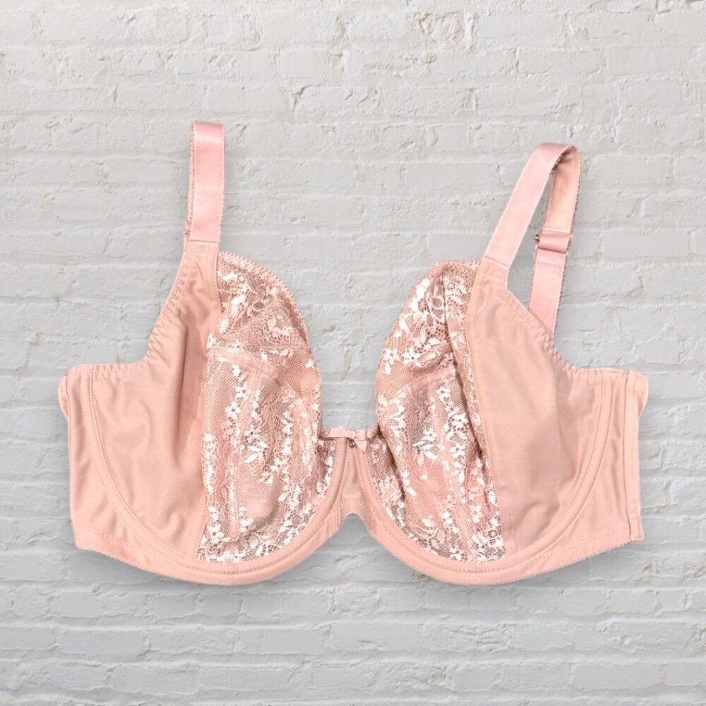 Sculptresse by Panache Women's Roxie Plunge Stretch Lace Pink Bra 34H